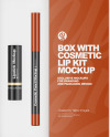Box with Cosmetic Lip Kit Mockup