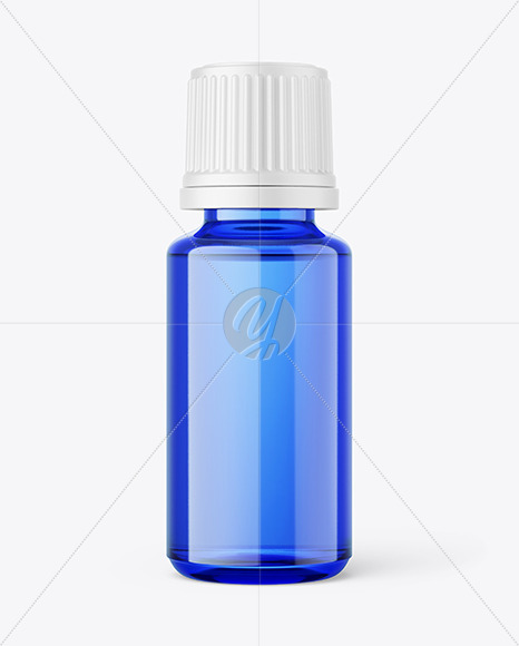 15ml Essential Oil Blue Bottle Mockup