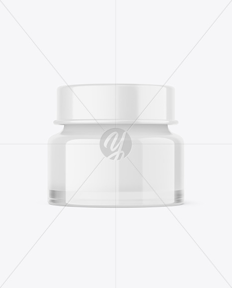 Clear Glass Cosmetic Cream Jar Mockup