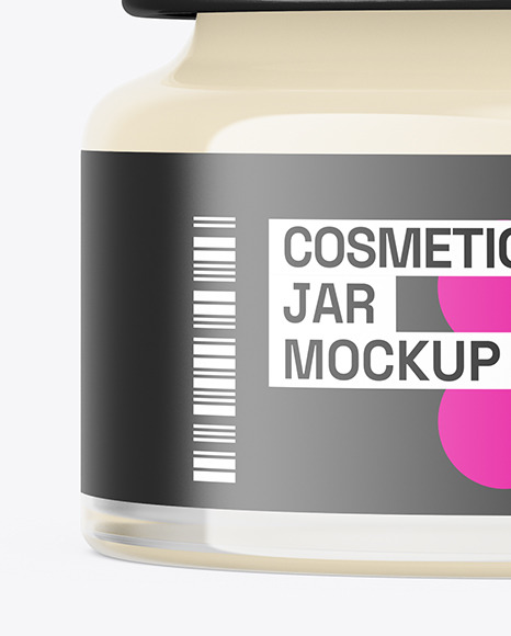 Clear Glass Cosmetic Cream Jar Mockup