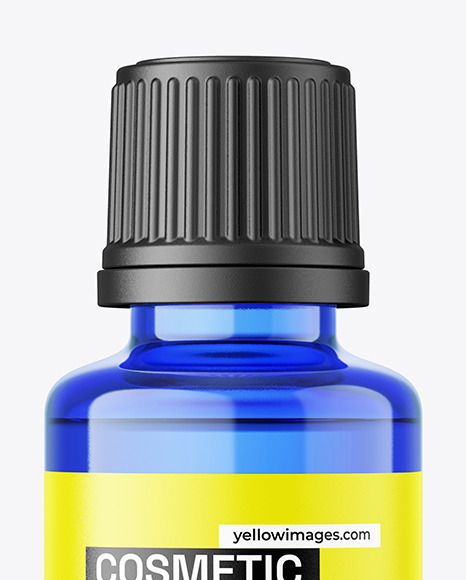 30ml Essential Oil Blue Bottle Mockup