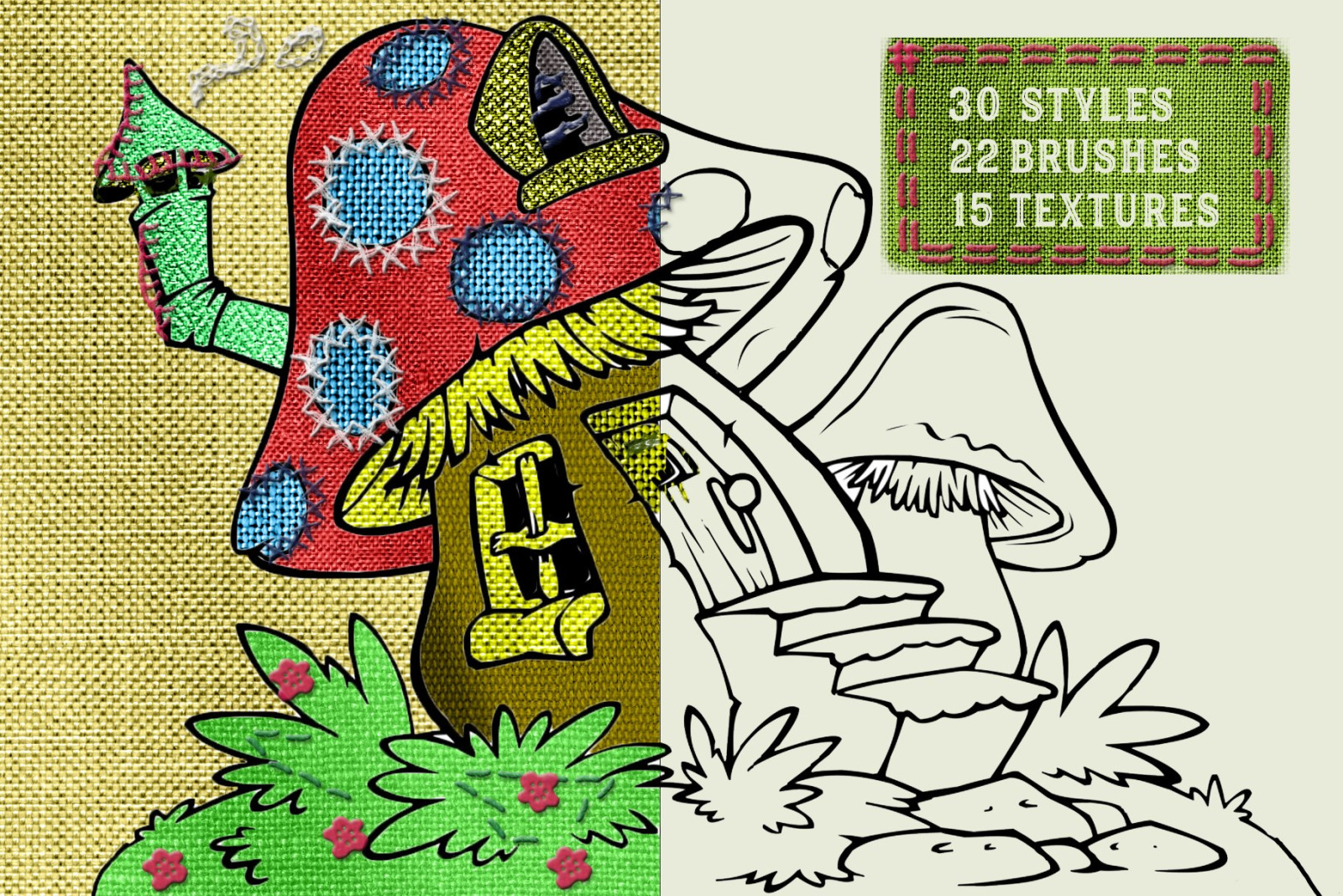 Fabric Styles Stitch Brushes for PS Fabric Styles Stitch Brushes for PS