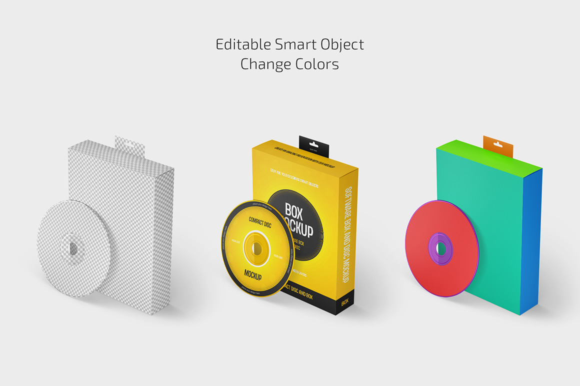 Software Box and Disc Mockup Set Software Box and Disc Mockup Set