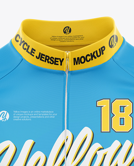 Men's Short Sleeve Cycling Jersey Mockup - Front View