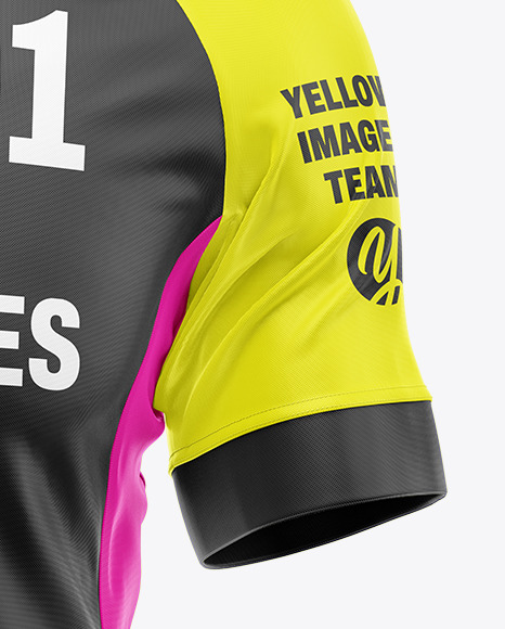 Men's Short Sleeve Cycling Jersey Mockup - Front View