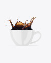 Glossy Cup w/ Coffe Splash Mockup