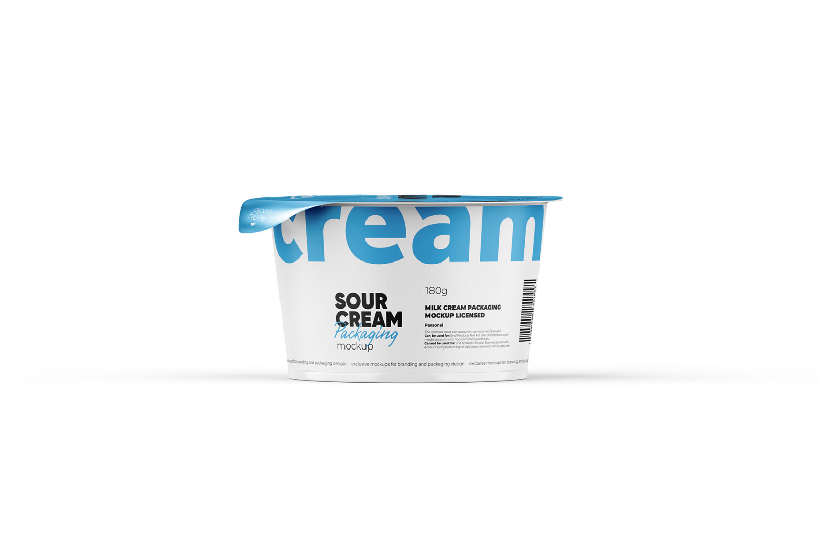 180g Sour Cream Mockup Front view 180g Sour Cream Mockup Front view