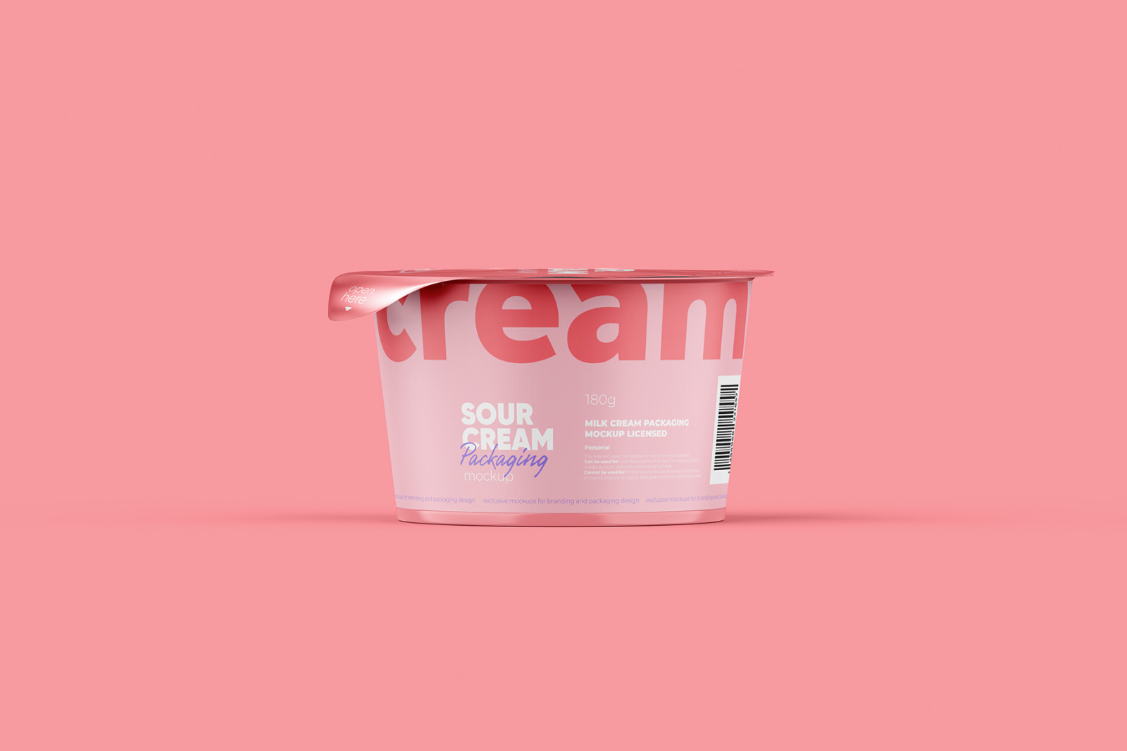 180g Sour Cream Mockup Front view 180g Sour Cream Mockup Front view