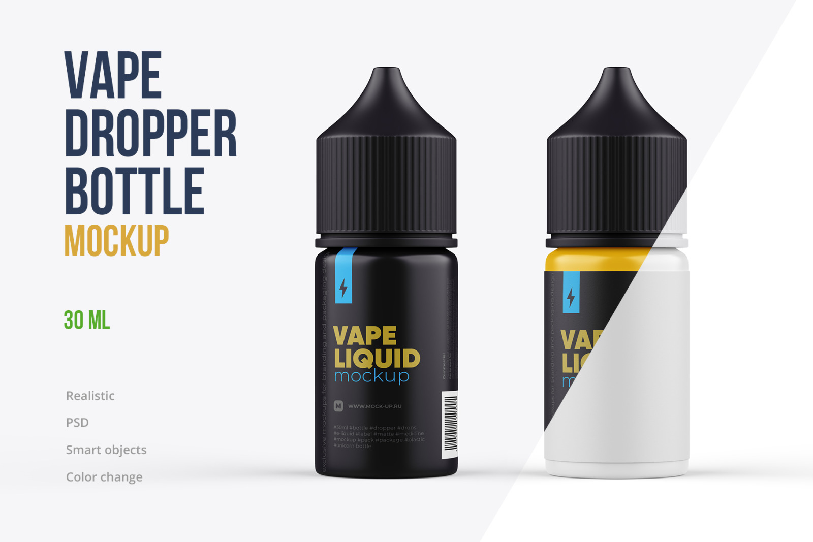 30 ml Vape Dropper Bottle Mockup - 2 PSD