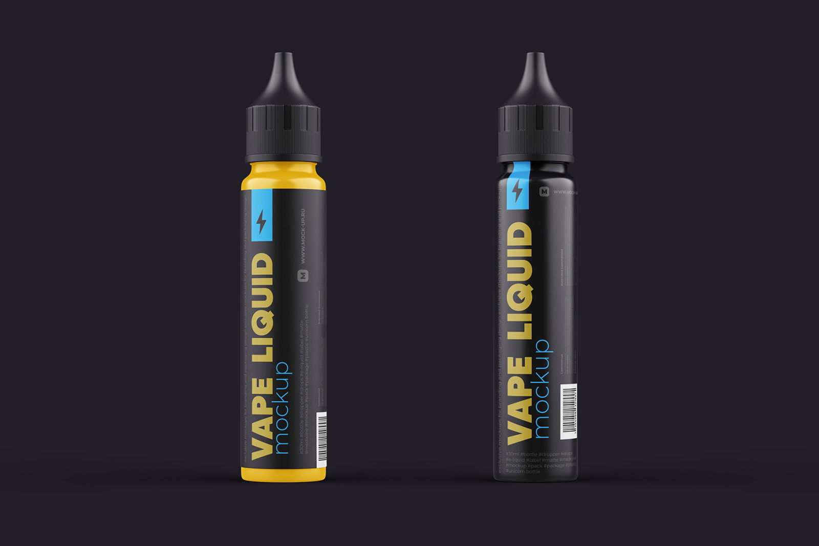 30ml Vape Dropper Thin Bottle Mockup - 2 PSD