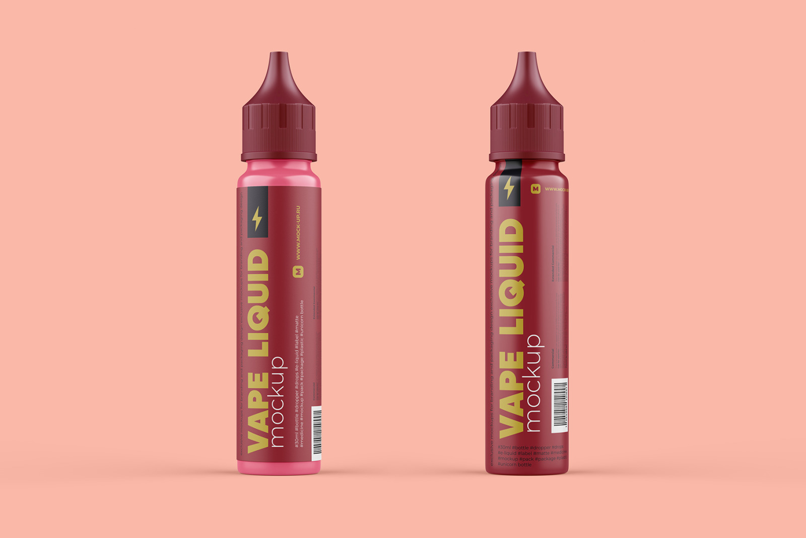 30ml Vape Dropper Thin Bottle Mockup - 2 PSD