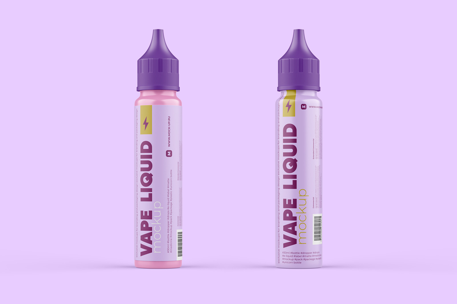 30ml Vape Dropper Thin Bottle Mockup - 2 PSD