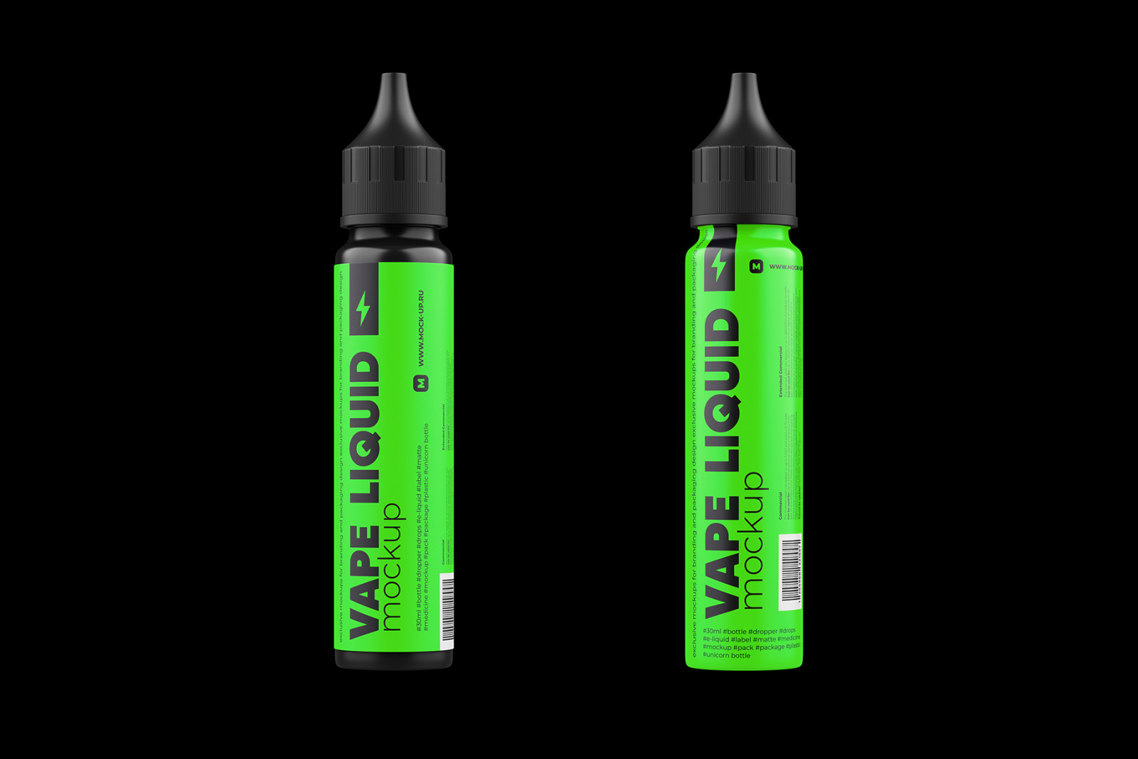 30ml Vape Dropper Thin Bottle Mockup - 2 PSD