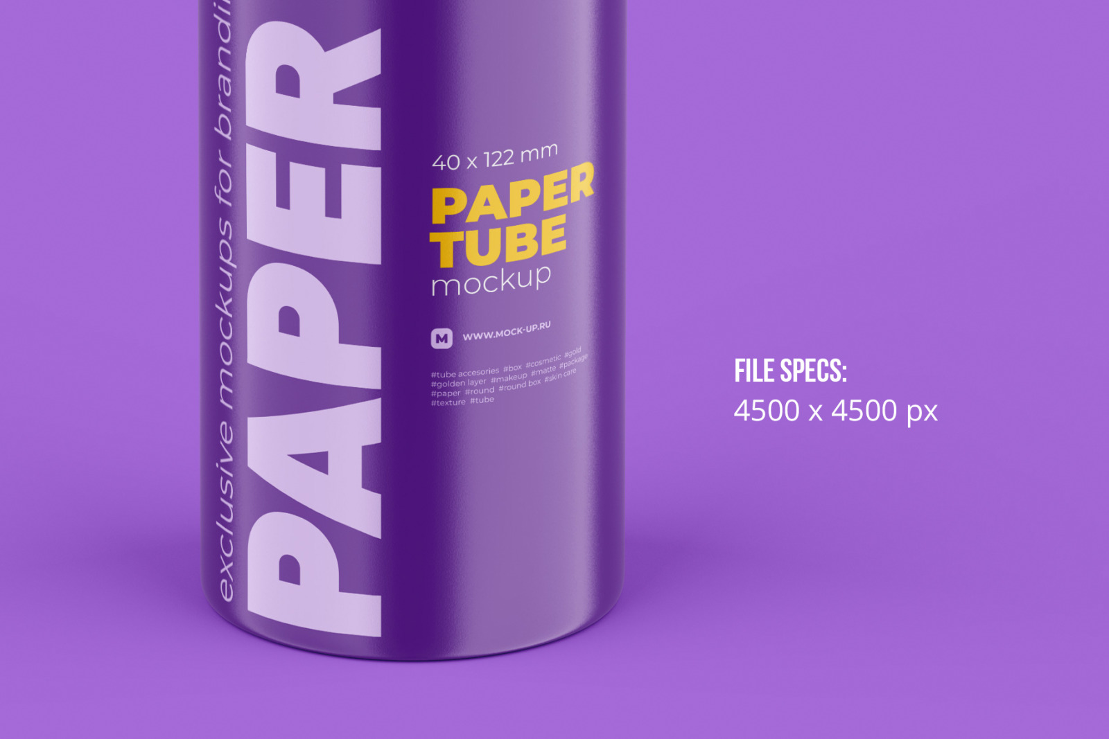 40x122mm Closed Paper Tube Mockup