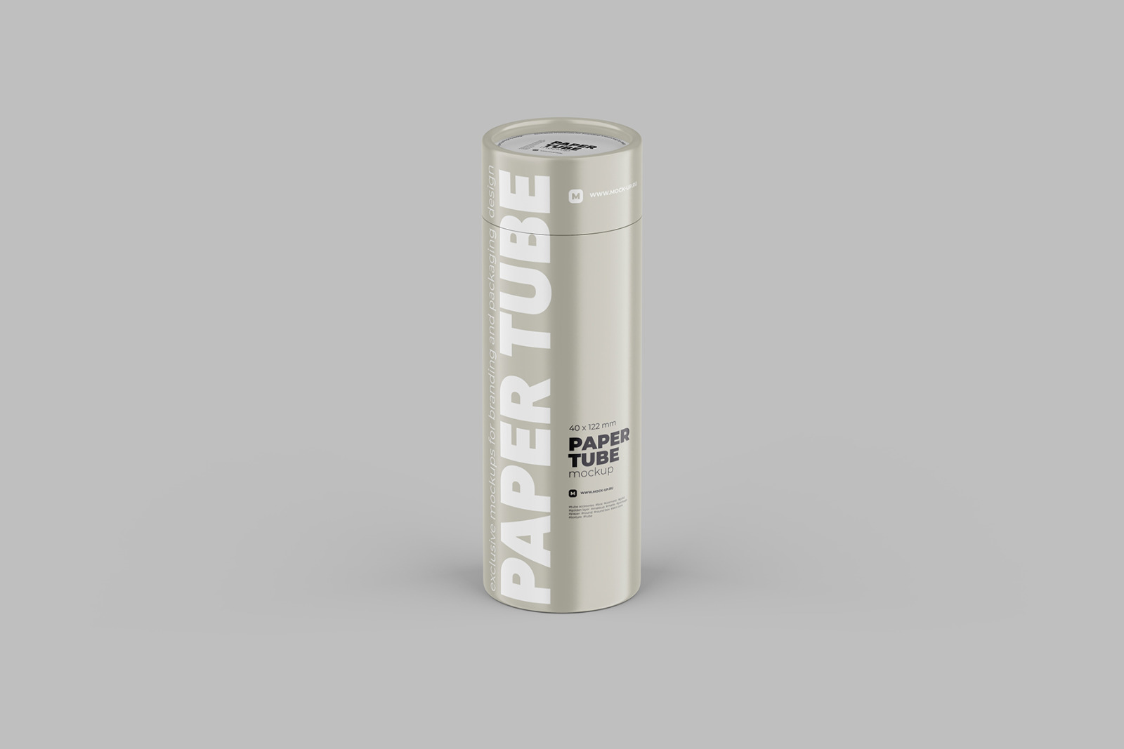 40x122mm Closed Paper Tube Mockup