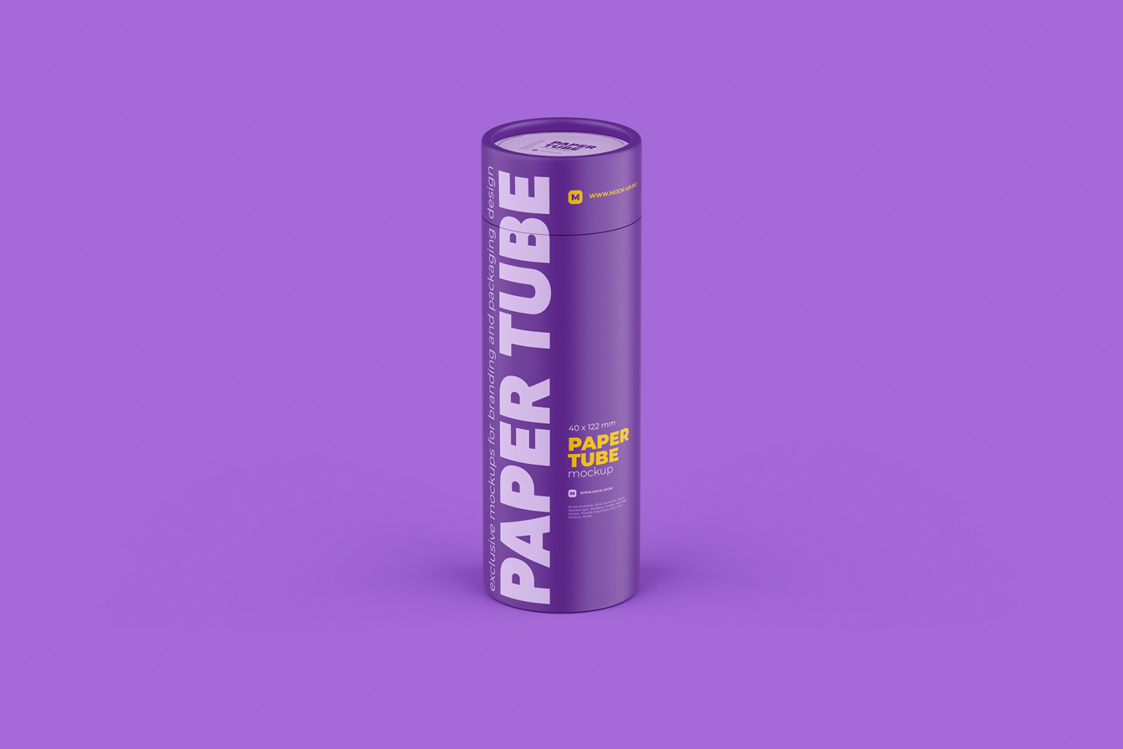 40x122mm Closed Paper Tube Mockup