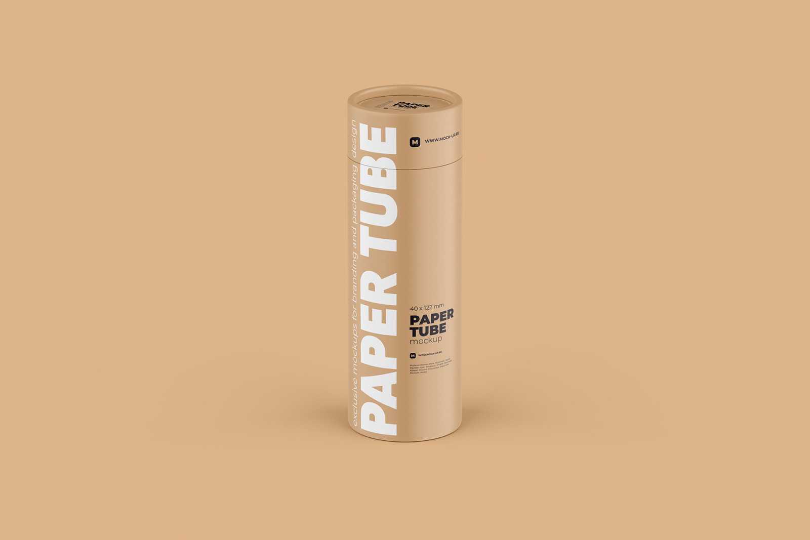 40x122mm Closed Paper Tube Mockup