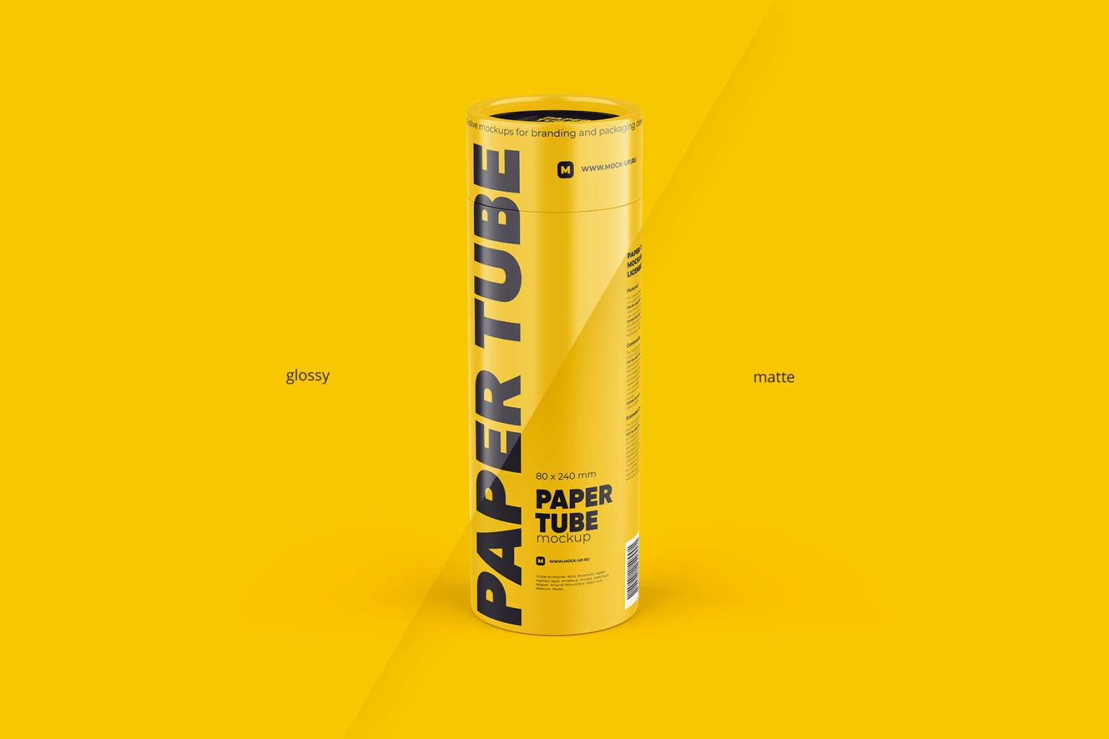 Closed Paper Tube Mockup 80x240mm Closed Paper Tube Mockup 80x240mm