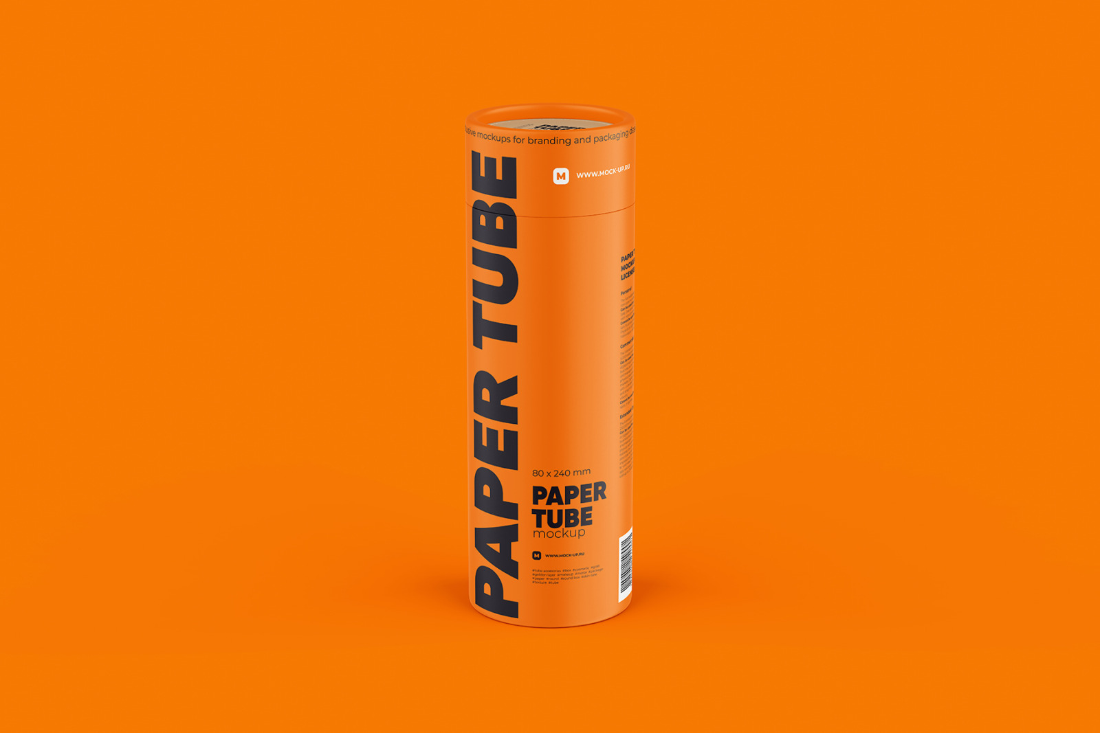 Closed Paper Tube Mockup 80x240mm Closed Paper Tube Mockup 80x240mm