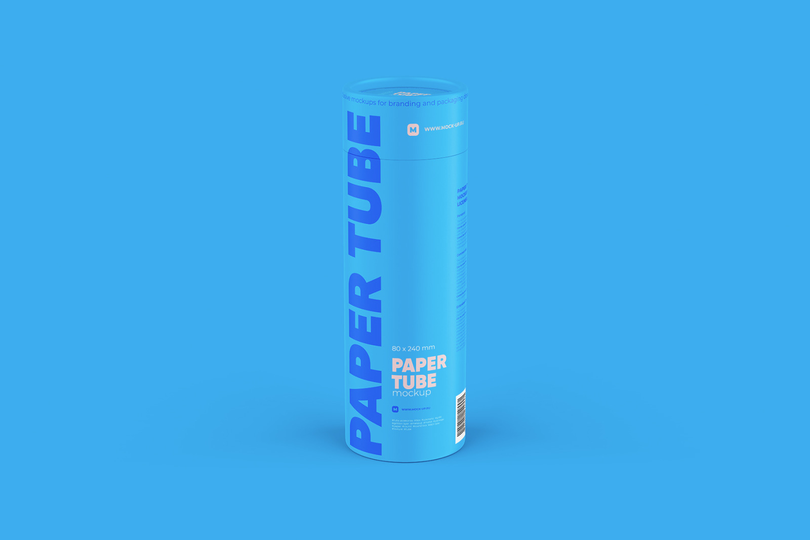 Closed Paper Tube Mockup 80x240mm