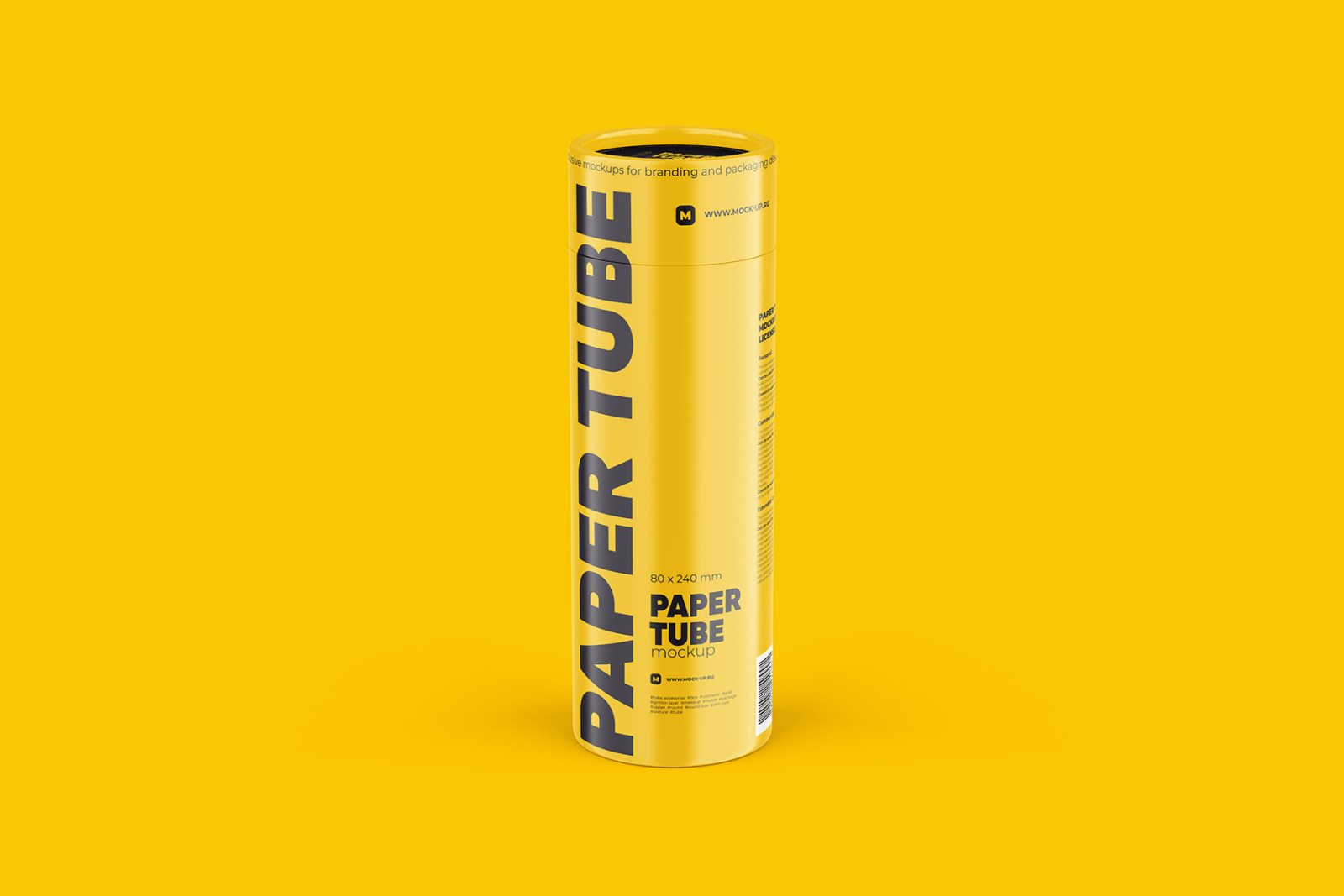 Closed Paper Tube Mockup 80x240mm Closed Paper Tube Mockup 80x240mm