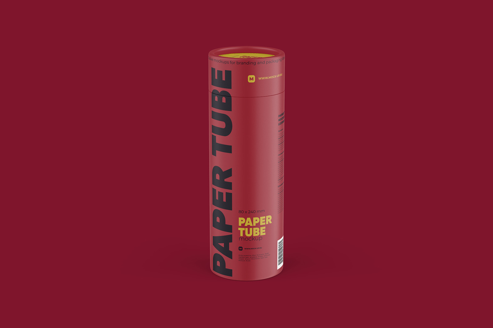 Closed Paper Tube Mockup 80x240mm Closed Paper Tube Mockup 80x240mm