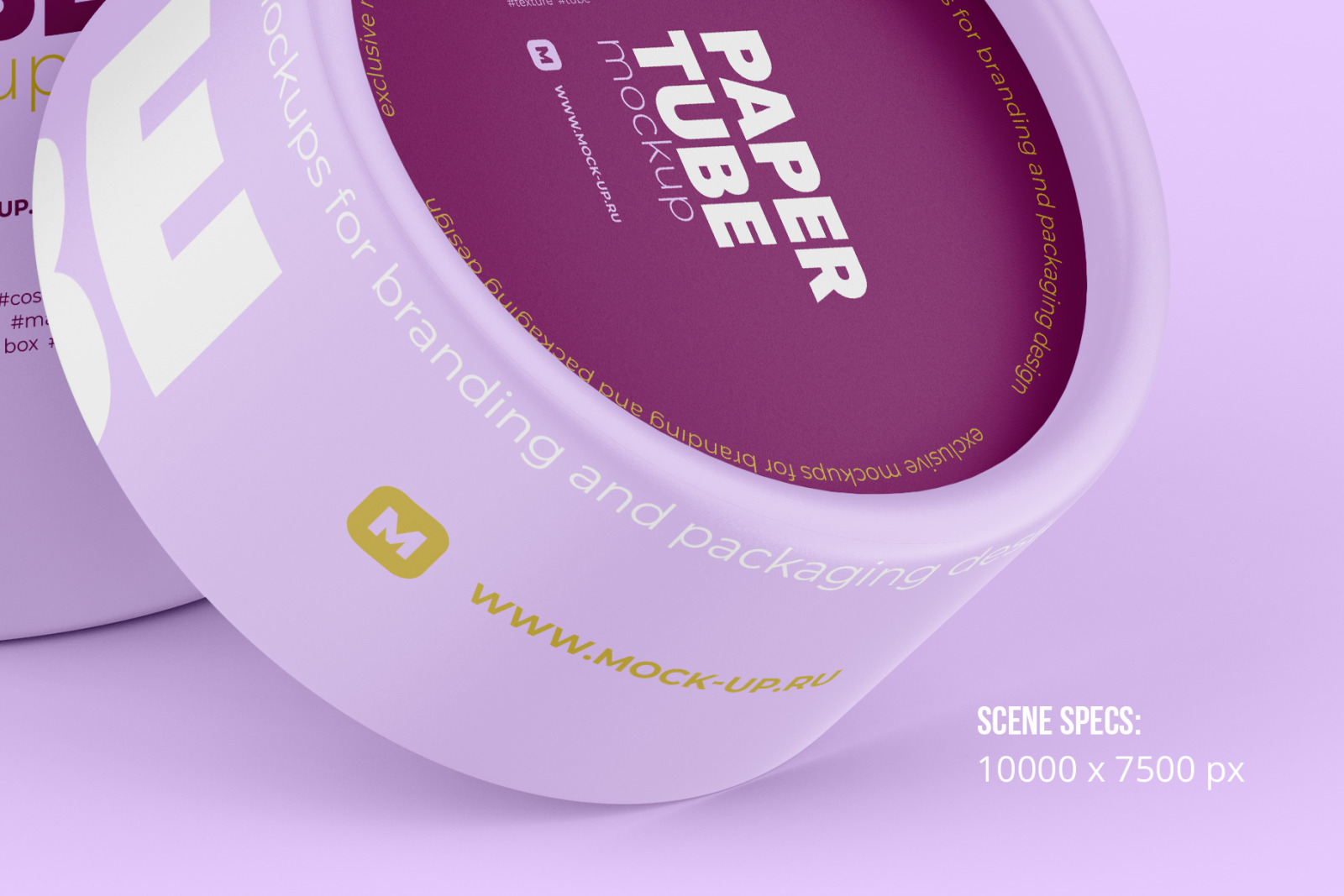 Opened Paper Tube Mockup 80x240mm Opened Paper Tube Mockup 80x240mm