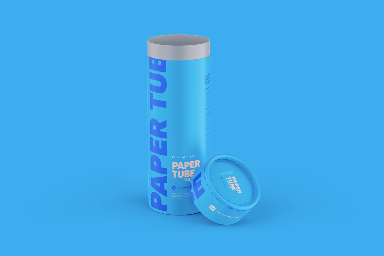 Opened Paper Tube Mockup 80x240mm Opened Paper Tube Mockup 80x240mm