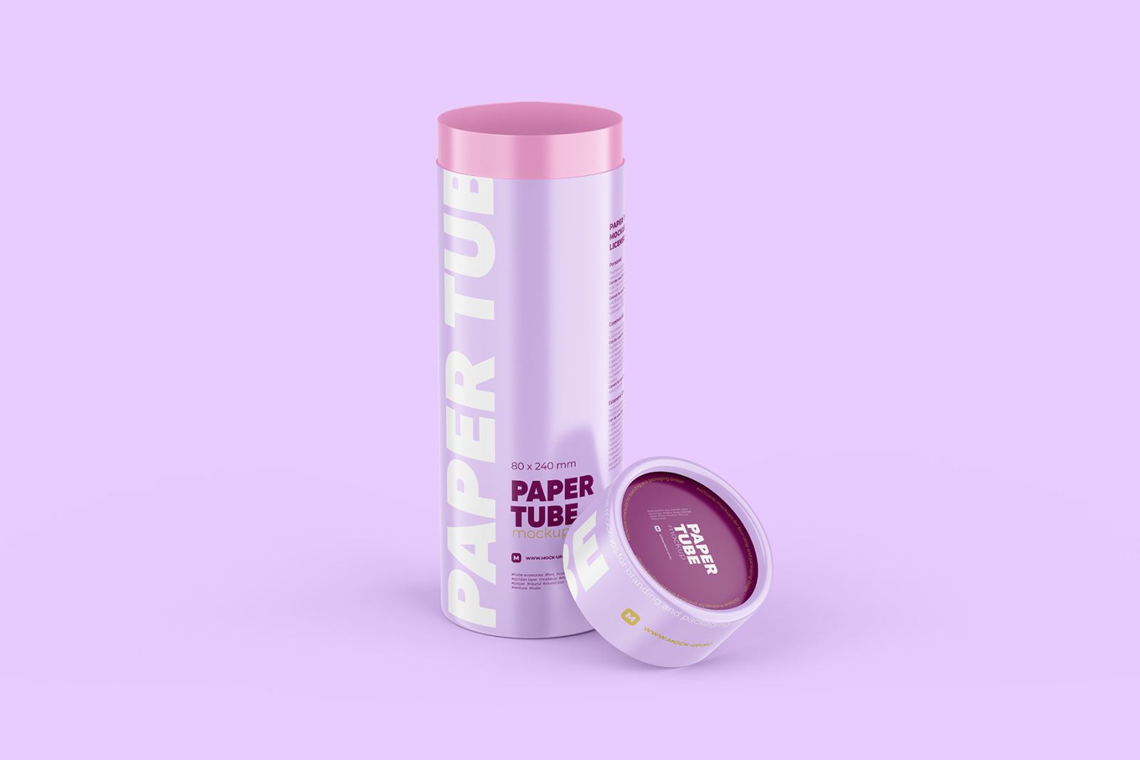 Opened Paper Tube Mockup 80x240mm Opened Paper Tube Mockup 80x240mm