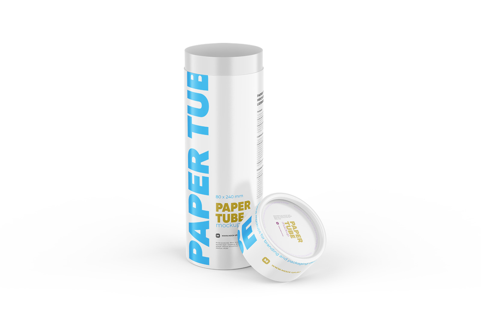 Opened Paper Tube Mockup 80x240mm Opened Paper Tube Mockup 80x240mm