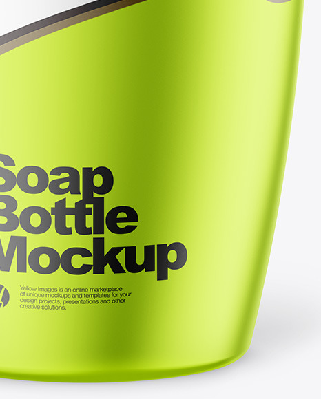 Matte Metallic Soap Bottle w/ Pump Mockup