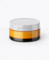 Orange Cream Jar With Glossy Cap Mockup (High-Angle Shot)