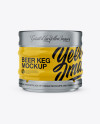 30L Glossy Beer Keg Mockup - Front View (Eye-Level Shot)