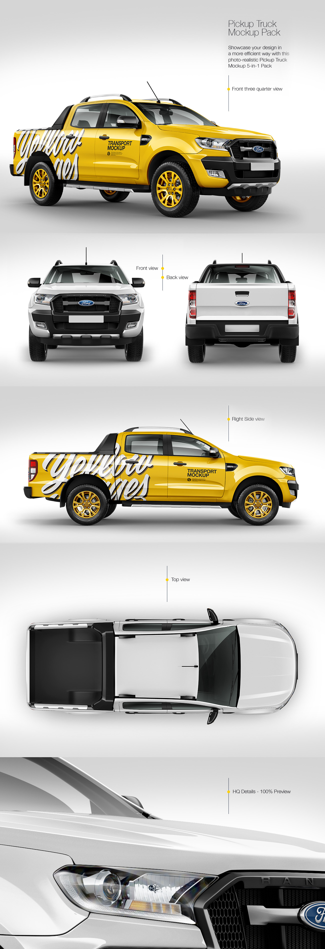 Pickup Truck Mockup Pack