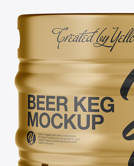 30L Metallic Beer Keg Mockup - Front View (Eye-Level Shot)