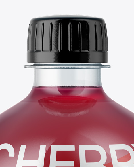 13.5Oz PET Bottle with Cherry Drink Mockup