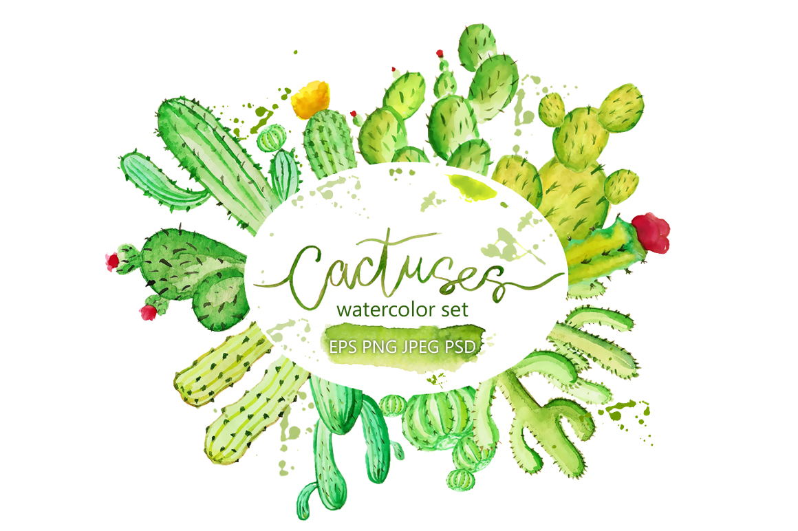 Watercolor Cactus Clipart