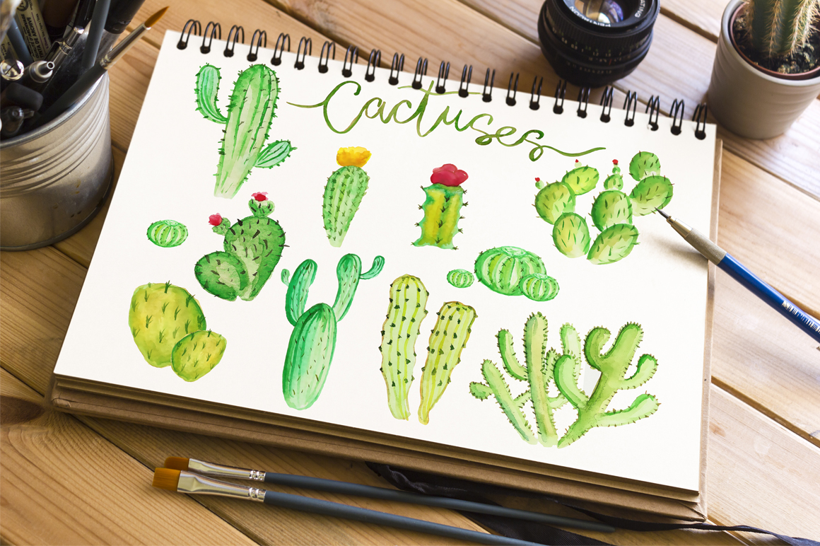 Watercolor Cactus Clipart