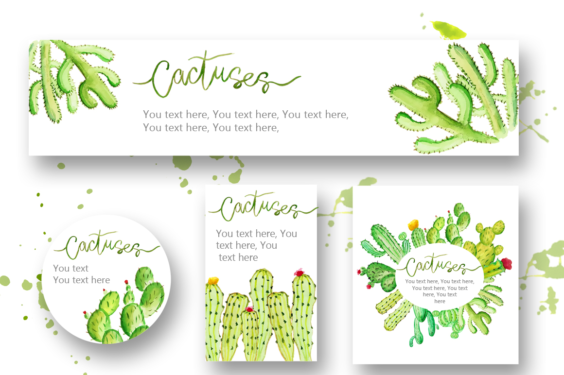 Watercolor Cactus Clipart