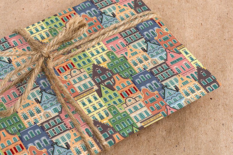 Seamless pattern of Holland old houses facades Seamless pattern of Holland old houses facades