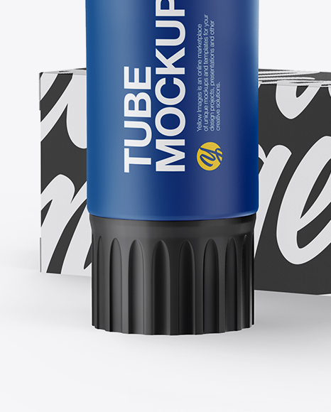 Matte Toothpaste Tube &amp; Paper Box Mockup