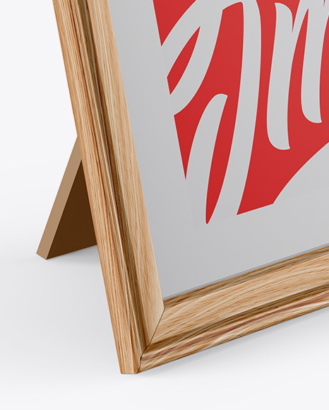 Wooden Photo Frame Mockup - Half-Side View