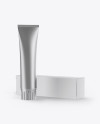 Metallic Toothpaste Tube & Paper Box Mockup