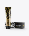 Metallic Toothpaste Tube &amp; Paper Box Mockup