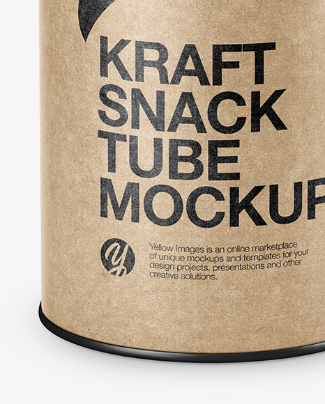 Kraft Paper Tube Mockup (High-Angle Shot)