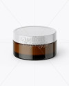 Amber Cream Jar With Glossy Cap Mockup (High-Angle Shot)