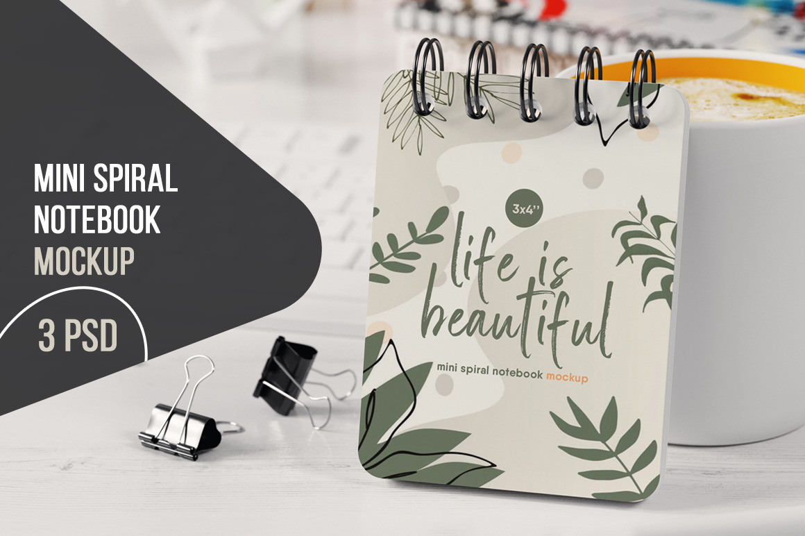 Mini Spiral Notebook Mockup Mini Spiral Notebook Mockup