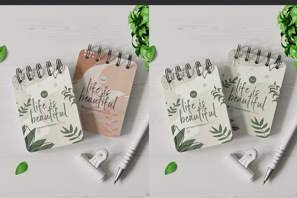 Mini Spiral Notebook Mockup