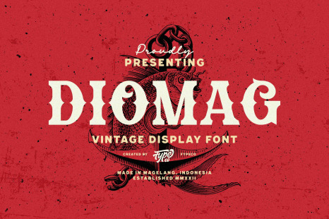 Diomag - Vintage Display Font - Logo badge