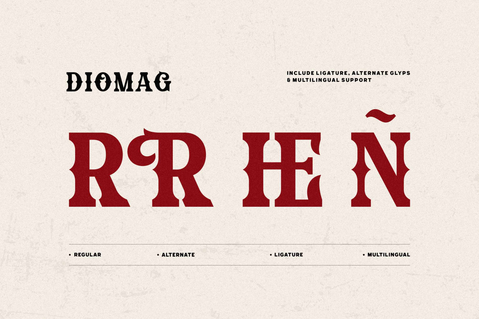 Diomag - Vintage Display Font Diomag - Vintage Display Font